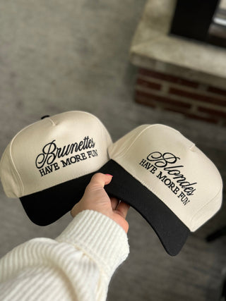 Brunettes Have More Fun, Trucker Hat - Silver Line Boutique