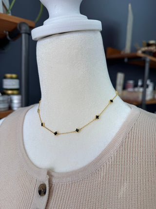 Clover Enamel Necklace - Silver Line Boutique