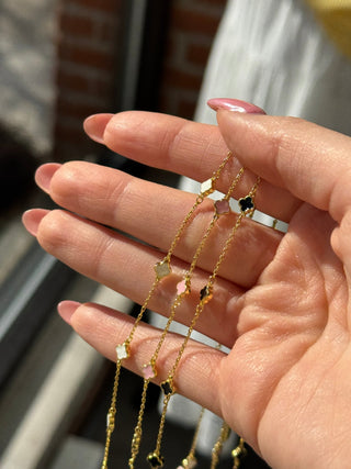 Clover Enamel Necklace - Silver Line Boutique