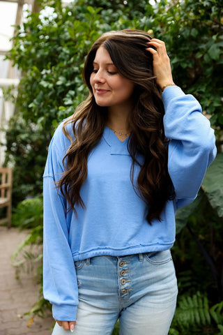 Cobalt Rift Blouse - Silver Line Boutique