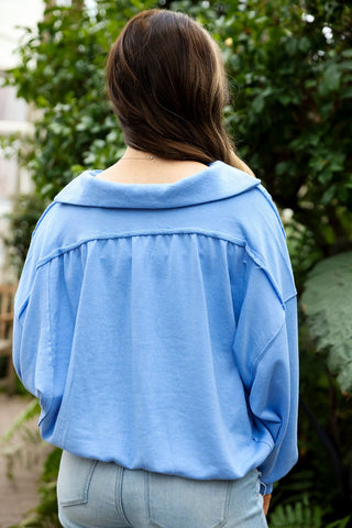 Cobalt Rift Blouse - Silver Line Boutique