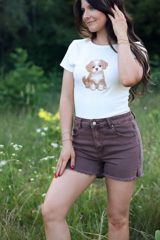 Cocoa Cutoff Shorts - Silver Line Boutique