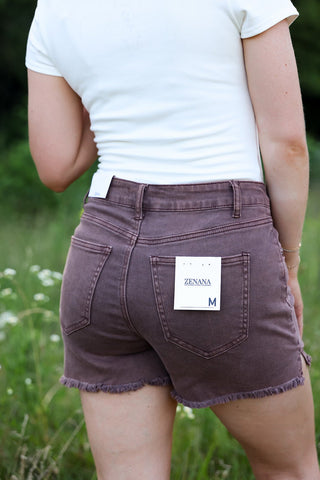 Cocoa Cutoff Shorts - Silver Line Boutique