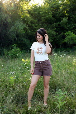 Cocoa Cutoff Shorts - Silver Line Boutique