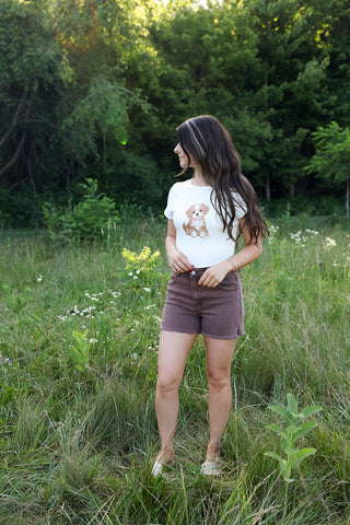 Cocoa Cutoff Shorts - Silver Line Boutique