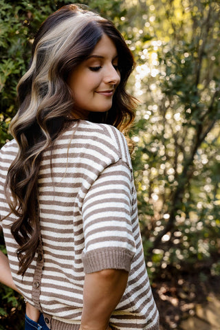 Cottage Stripe Knit Sweater - Silver Line Boutique