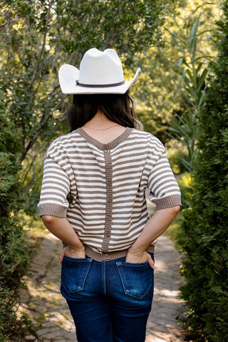 Cottage Stripe Knit Sweater - Silver Line Boutique