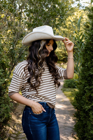 Cottage Stripe Knit Sweater - Silver Line Boutique