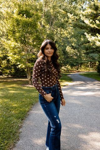 Darling Dot Boatneck Top - Silver Line Boutique