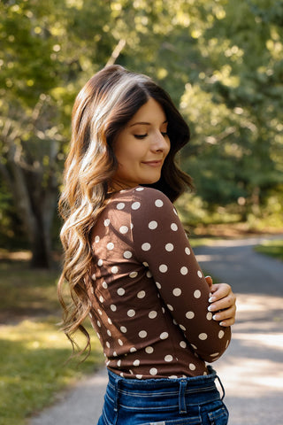 Darling Dot Boatneck Top - Silver Line Boutique