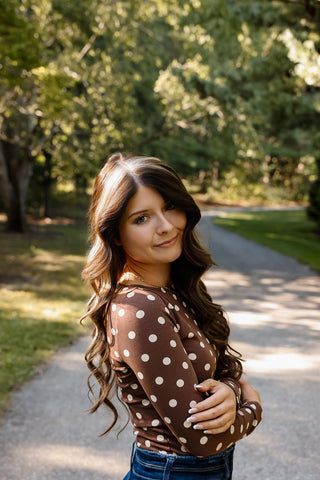 Darling Dot Boatneck Top - Silver Line Boutique