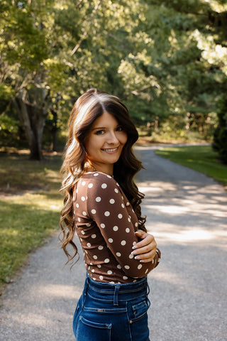 Darling Dot Boatneck Top - Silver Line Boutique