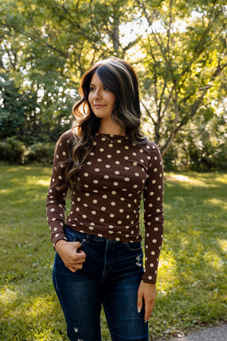 Darling Dot Boatneck Top - Silver Line Boutique