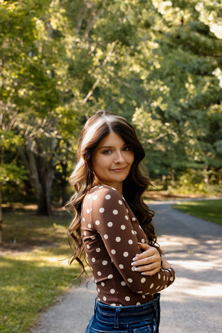 Darling Dot Boatneck Top - Silver Line Boutique