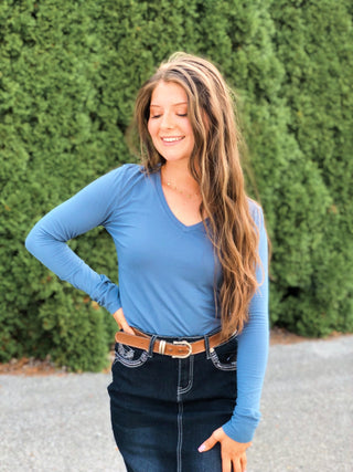 Forever and Ever, V - Neck Tee - Silver Line Boutique