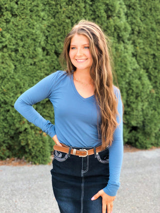 Forever and Ever, V - Neck Tee - Silver Line Boutique