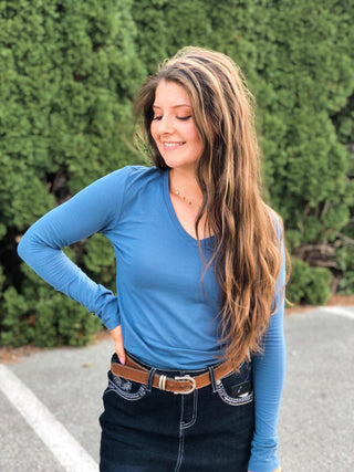 Forever and Ever, V - Neck Tee - Silver Line Boutique