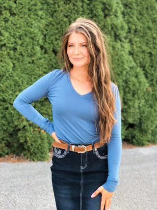 Forever and Ever, V - Neck Tee - Silver Line Boutique