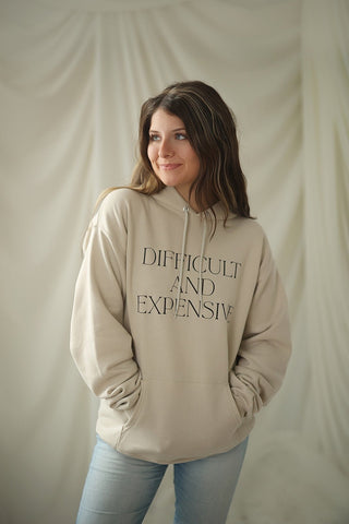 (Glitter) Difficult and Expensive, Hoodie - Silver Line Boutique