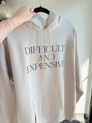 (Glitter) Difficult and Expensive, Hoodie - Silver Line Boutique