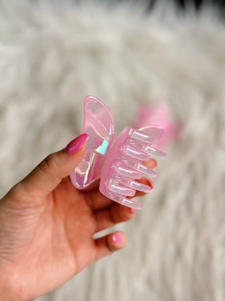 Holographic, Butterfly Clip - Silver Line Boutique
