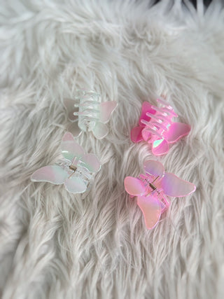 Holographic, Butterfly Clip - Silver Line Boutique
