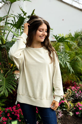 Ivory Ease Pullover - Silver Line Boutique