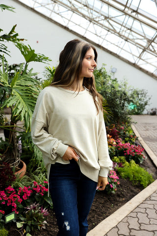 Ivory Ease Pullover - Silver Line Boutique
