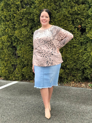 Lover - Animal Print Long Sleeve Tee *Exclusively Curvy* - Silver Line Boutique