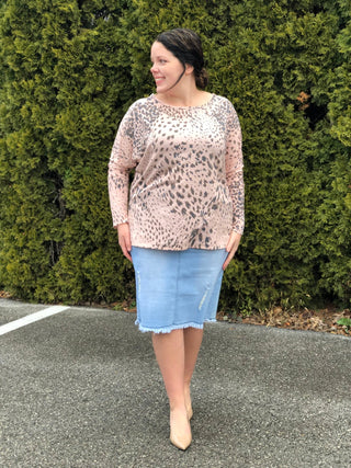 Lover - Animal Print Long Sleeve Tee *Exclusively Curvy* - Silver Line Boutique