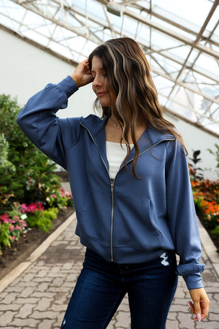 Luna, Zipup Jacket - Silver Line Boutique