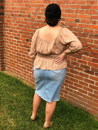 Made For You, Taupe Blouse *Exclusively Curvy* - Silver Line Boutique