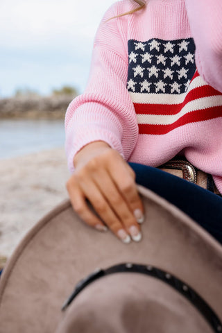 Malibu Freedom, Pink Sweater - Silver Line Boutique