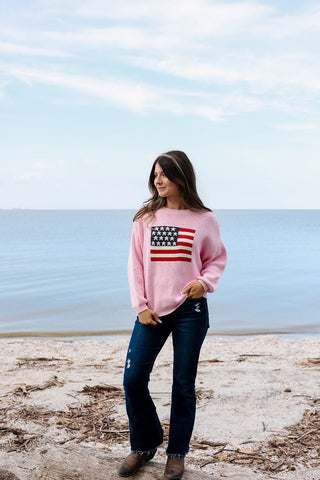 Malibu Freedom, Pink Sweater - Silver Line Boutique