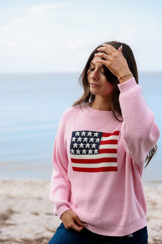 Malibu Freedom, Pink Sweater - Silver Line Boutique