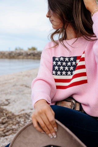 Malibu Freedom, Pink Sweater - Silver Line Boutique