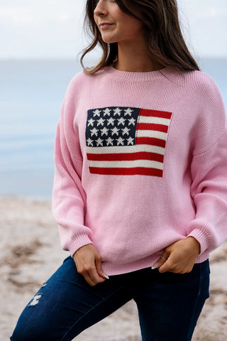 Malibu Freedom, Pink Sweater - Silver Line Boutique