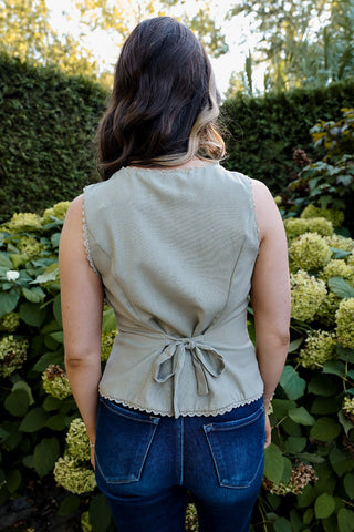 Meadow Lace Vest - Silver Line Boutique