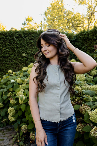 Meadow Lace Vest - Silver Line Boutique