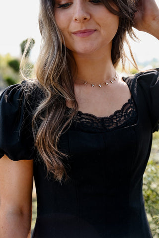 Midnight Elegance, Black Dress - Silver Line Boutique