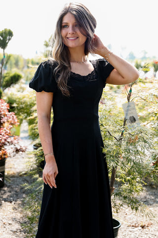 Midnight Elegance, Black Dress - Silver Line Boutique