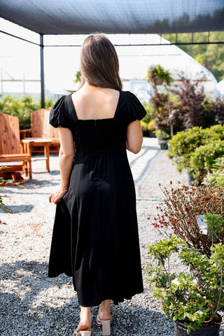 Midnight Elegance, Black Dress - Silver Line Boutique