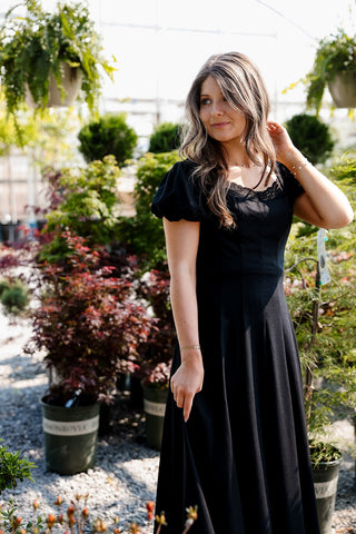 Midnight Elegance, Black Dress - Silver Line Boutique