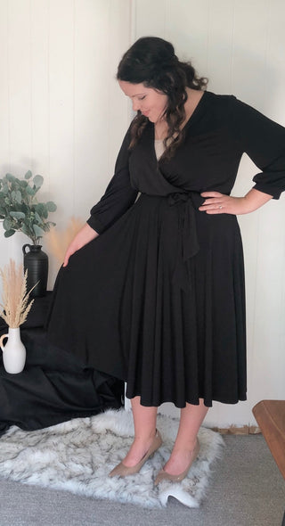 Midnight Queen, Black Dress *Exclusively Curvy* - Silver Line Boutique