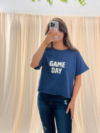 Navy Game Day Tee - Silver Line Boutique