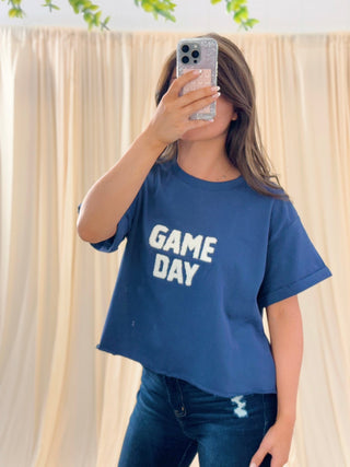 Navy Game Day Tee - Silver Line Boutique