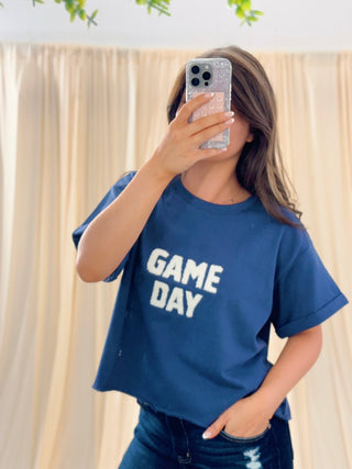 Navy Game Day Tee - Silver Line Boutique