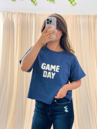 Navy Game Day Tee - Silver Line Boutique