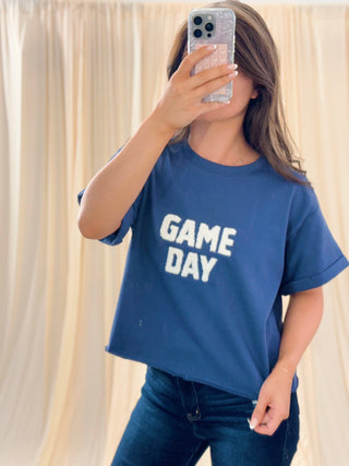 Navy Game Day Tee - Silver Line Boutique