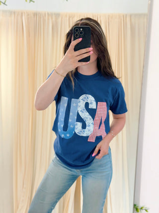 Navy USA, Tee (PREORDER) - Silver Line Boutique